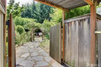 Double gate for side entry to yard.