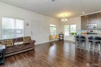 Open floorplan kitchen dining living room