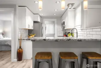 Kitchen seating area for convenience