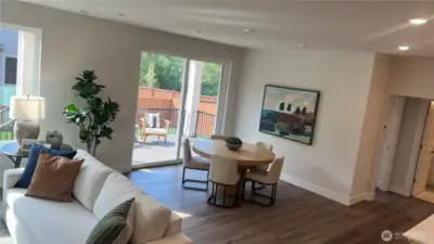 Kitchen Nook and slider to covered large deck and yard