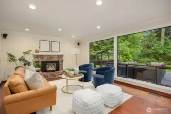 Perfect space for hanging out with floor to ceiling windows.