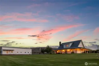 Modern farmhouse with workshop and massive shop set on 5.5 acres of perfect farmland.