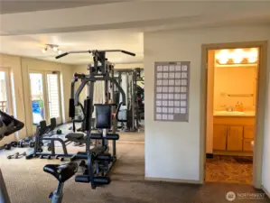 Gym & bathroon in the clubhouse.