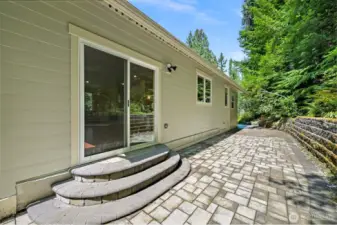 back patio accessed from dining area