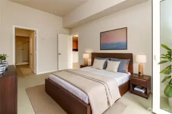 Variations of the large primary bedroom with top floor patio/deck.