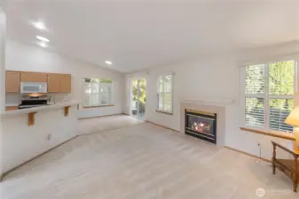 Eating bar off living room