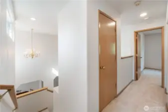 Upstairs hall w storage