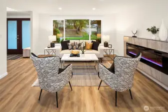 There are 3 fireplaces - The Electric LED Fireplace here in the Great Room adds warmth as well as style!