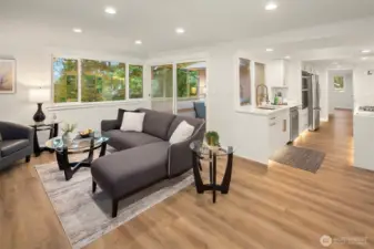 The Family Room space - a part of the Great Room where everyone can relax and enjoy!