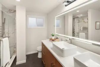 The Second Primary Bath - with a fabulous multi-head shower!