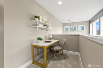 This sweet loft space greets you as soon as you reach the 2nd floor landing.  I imagine a reading nook, but can be used for office or even a space for your treadmill or stationary bike.