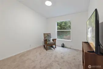 Bedroom 3 without virtual staging. New carpet and paint