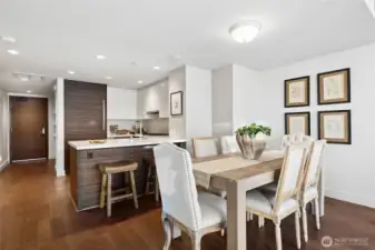 Another view of the dining area to the stunning kitchen.