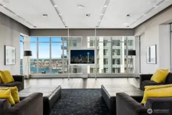 Here's another lounge area from the 41st floor looking to Lake Union views!