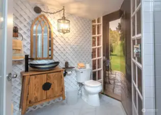 Main bath with a touch of whimsey.