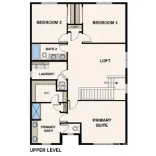 Shelby Upper Floor - Marketing Rendering - may vary per location  The photos are of a model and may not have the same finishes/colors/upgrades as the home