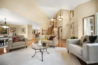 Living room showing grand foyer.