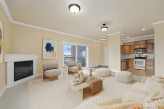 Serene living space complimented by newer luxury carpet that feels like heaven underfoot!