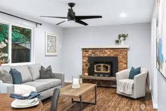 Comfort space! When winter comes around you'll love the wood burning stove.