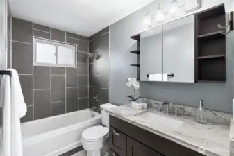 Newly installed tile shower & floor