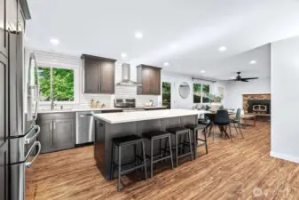 The perfect combination of open concept spaces while still having some separation.