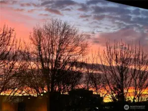 Winter sunrise from your private deck!