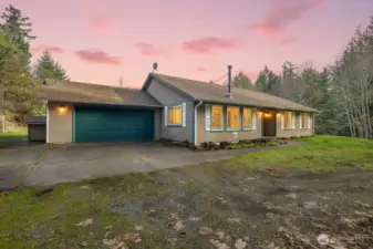 Welcome home to your 3 bedroom, 2 bath oasis on 5 acres in Olympia! Minutes to all amenities, freeway, and Puget Sound. No neighbors in sight, yet close to everything! Attached 2 car garage with additional RV parking directly to the left.