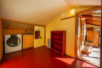 Utility room, with washer, dryer, and sink