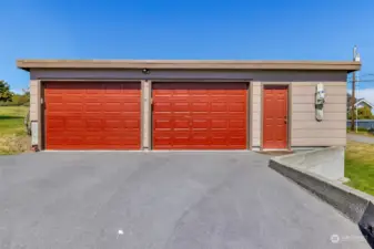 Double car detached with storage shed
