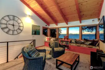 Upstairs loft with window seat