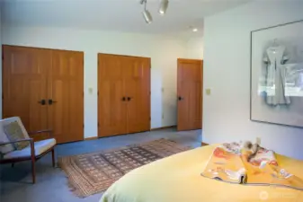 Primary bedroom.  All the doors in the house are clear fir.