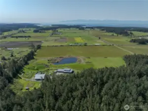 Looking south to the mountains over the property.