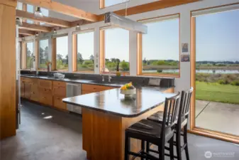 The perfect spot to keep your eye on the cook or check out the wild life in the pond.