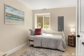 This flex-room is also on the lower level.