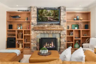 Relax around the fireside in the inviting great room.