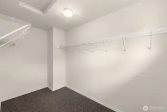 Large primary closet has new shelving!
