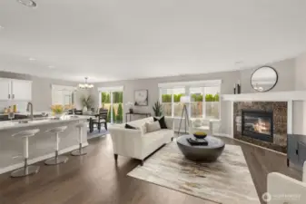 As soon as you enter, the expansive living room greets you from the foyer.