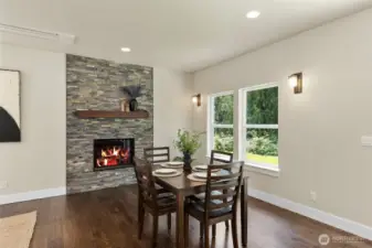 This home boasts multiple heat sources.  Gas fireplace.  Mini-split with A/C for year round comfort.