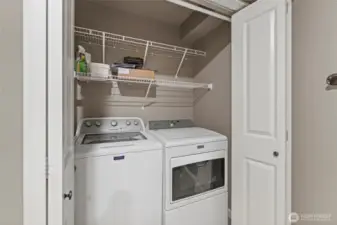 Laundry closet in the hall bathroom