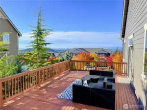 Large deck with views over Newcastle