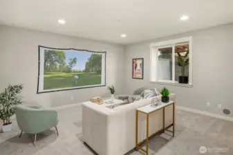 Lower level media/recreation room