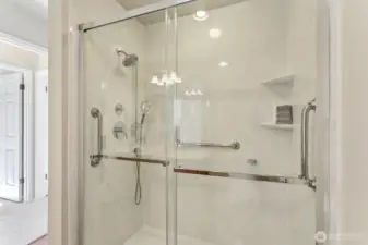 NEW walk in shower by Jacuzzi.