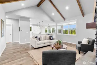 Vaulted cielings with beautiful wood beams