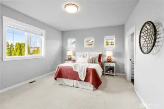 Primary bedroom just off the living area