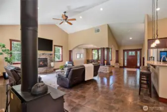 Main House - open concept living room/kitchen/dining room/living room