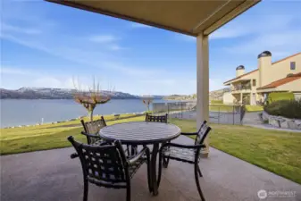 Oversized patio off of the living room.