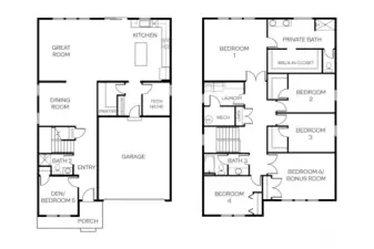 Floorplan of the Well-appointed Legacy Plan.