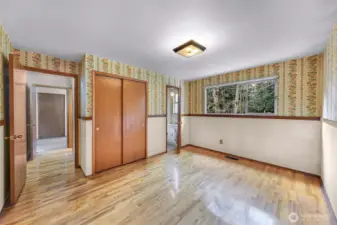 Primary bedroom and closet + en suite bath