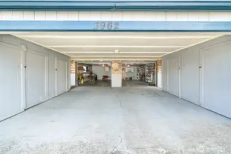 Car port leading to 2 car garage