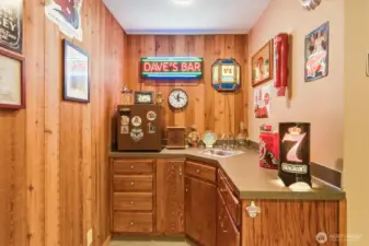 Wet bar in the basement.